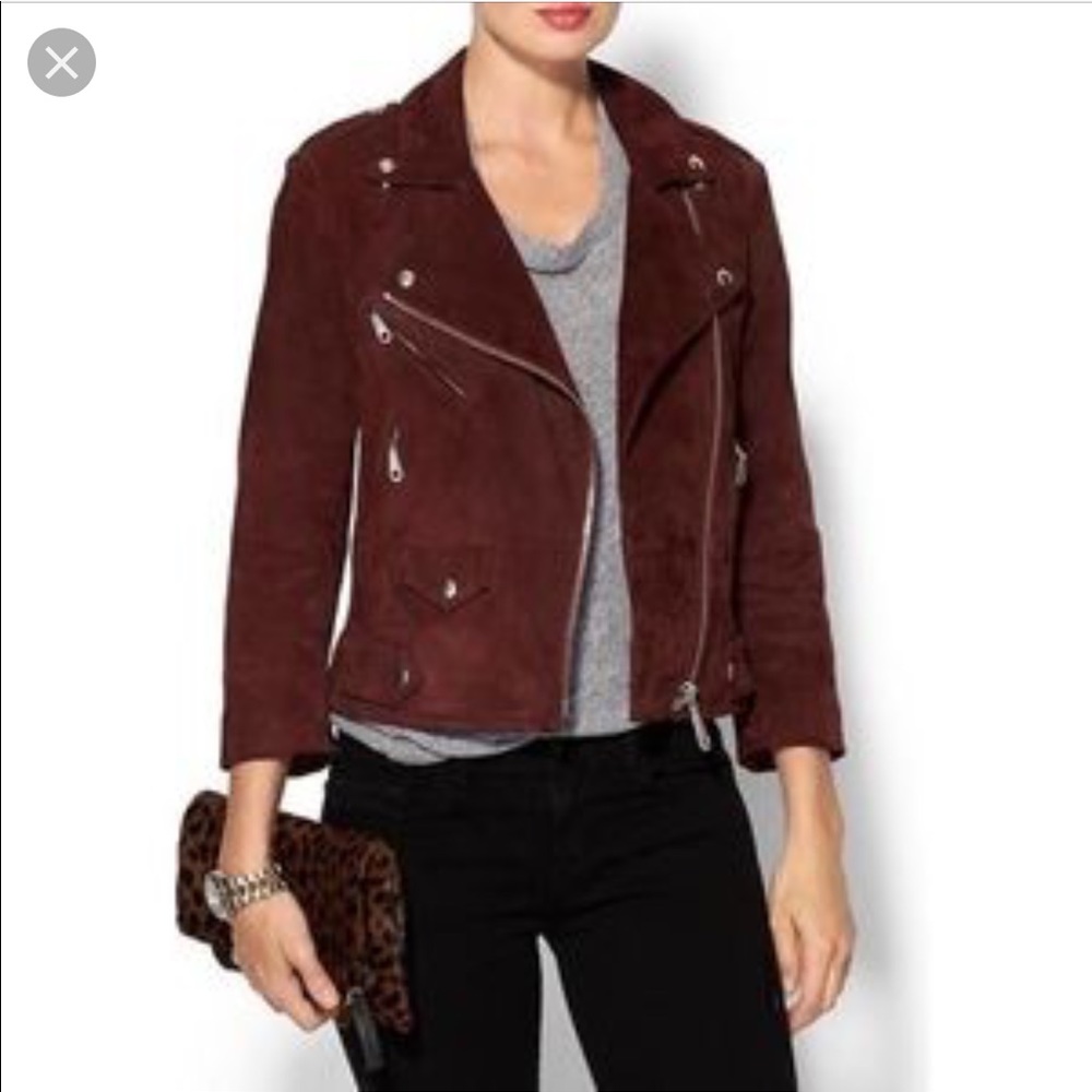 $600 original price BROWN SUEDE GENUINE SUEDE MOTO JACKET - Picture 2 of 9